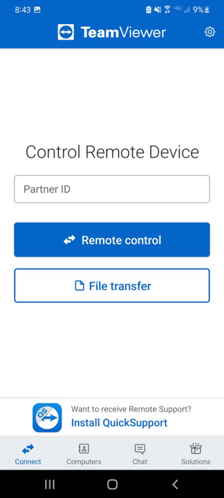Configure an Android remote control